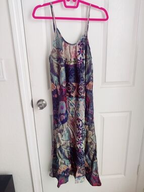 NATURAL LIFE Multicolor Floral  Dress with Pink, Purple, Green, Blue Accents